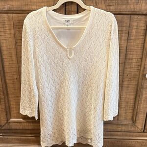 Cato Ivory Textured Knit Top